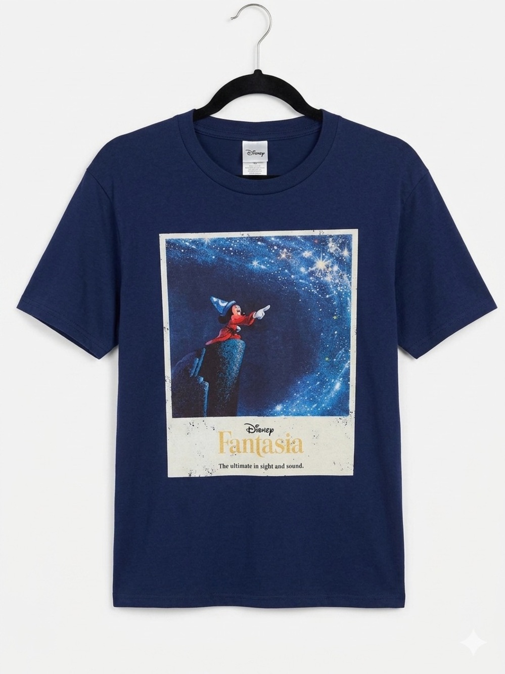 Disney Navy Fantasia Vintage Y2K Tee with Starry Print Size Small Unisex Adult
